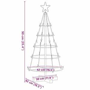 Vánoční kuželový stromeček s stojanem Černá 90 cm Ocel - obrázek 9