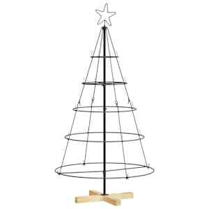 Vánoční kuželový stromeček s stojanem Černá 126 cm Ocel - obrázek 2