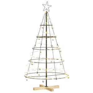 Vánoční kuželový stromeček s stojanem Černá 126 cm Ocel - obrázek 3