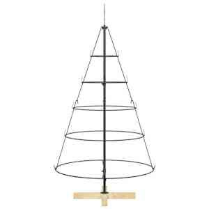 Vánoční kuželový stromeček s stojanem Černá 126 cm Ocel - obrázek 6