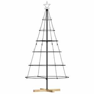 Vánoční kuželový stromeček s stojanem Černá 154 cm Ocel - obrázek 2