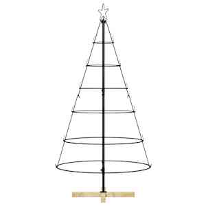 Vánoční kuželový stromeček s stojanem Černá 154 cm Ocel - obrázek 5