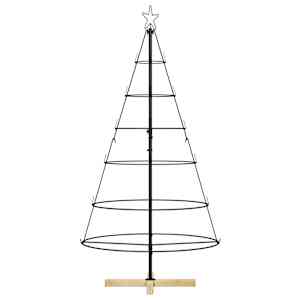Vánoční kuželový stromeček s stojanem Černá 154 cm Ocel - obrázek 6