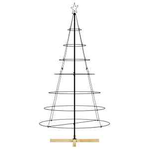 Vánoční kuželový stromeček s stojanem Černá 180,5 cm Ocel - obrázek 5