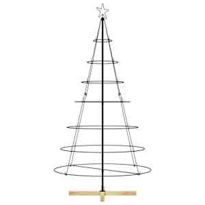 Vánoční kuželový stromeček s stojanem Černá 180,5 cm Ocel - obrázek 6
