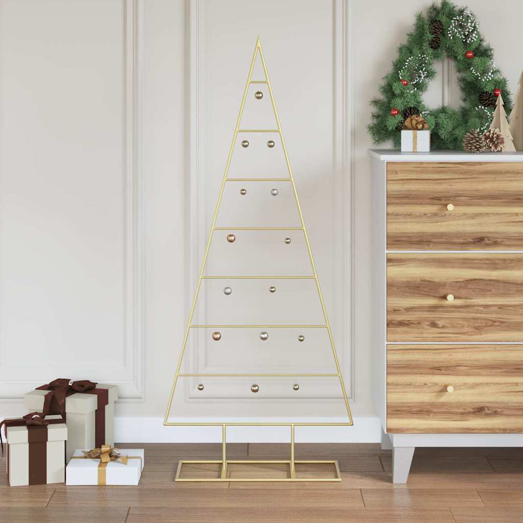 Arbre de Noël en métal Doré 125 cm Acier peint par poudre