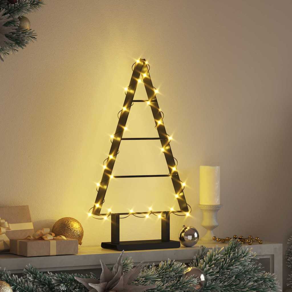 Arbre de Noël en métal avec support Noir 60 cm Acier – Image 4