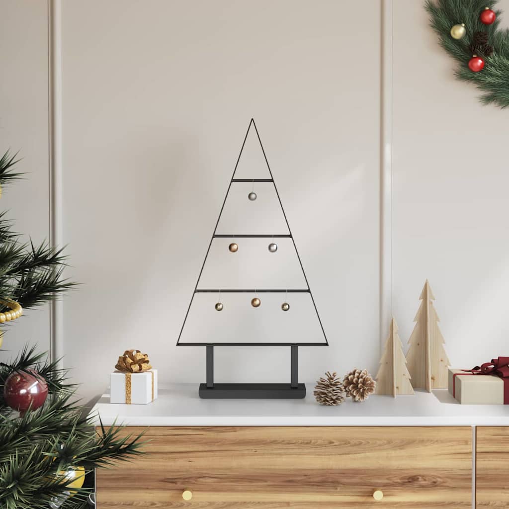 Arbre de Noël en métal avec support Noir 60 cm Acier