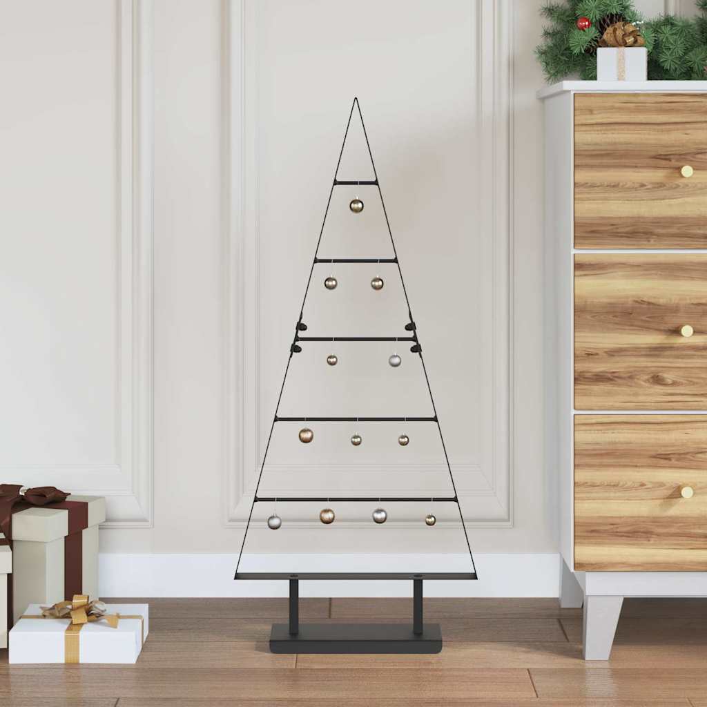 Arbre de Noël en métal avec support Noir 90 cm Acier