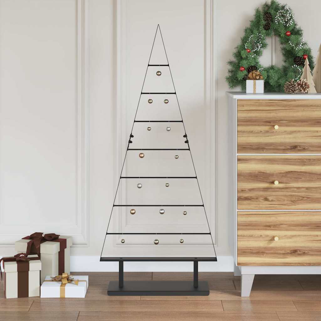 Arbre de Noël en métal avec support Noir 125 cm Acier