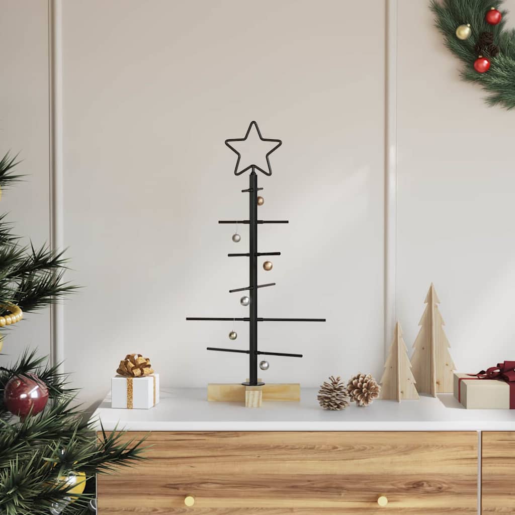 Arbre de Noël en métal Noir 60 cm Acier peint par poudre