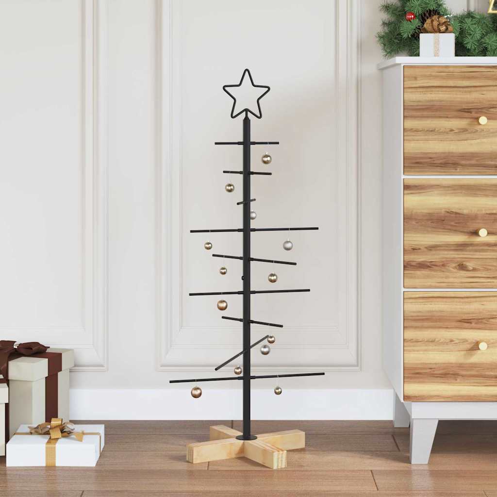 Arbre de Noël en métal Noir 90 cm Acier peint par poudre