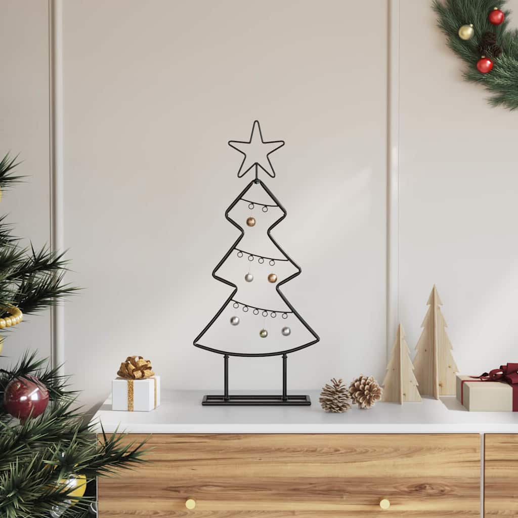 Arbre de Noël en métal avec support Noir 60 cm Acier