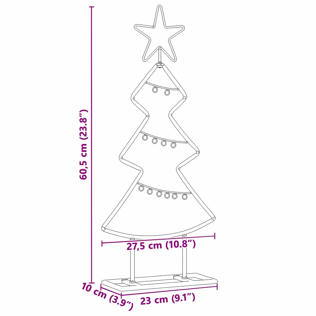 Arbre de Noël en métal avec support Noir 60 cm Acier – Image 9