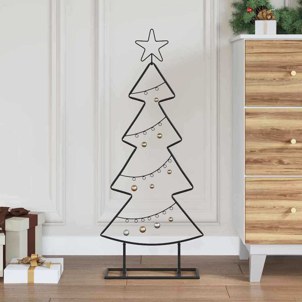 Metall Weihnachtsbaum mit Ständer Schwarz 90 cm Stahl