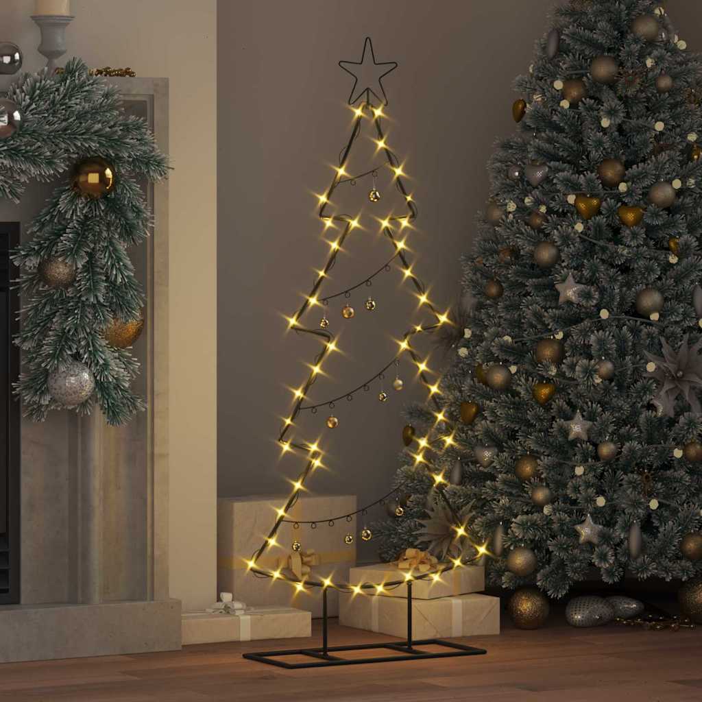 Arbre de Noël en métal avec support Noir 125 cm Acier – Image 4