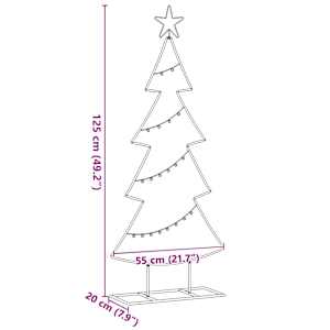 Kovový vánoční stromeček s stojanem Černá 125 cm Ocel - obrázek 9