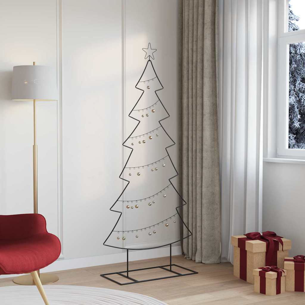 Arbre de Noël en métal avec support Noir 180 cm Acier