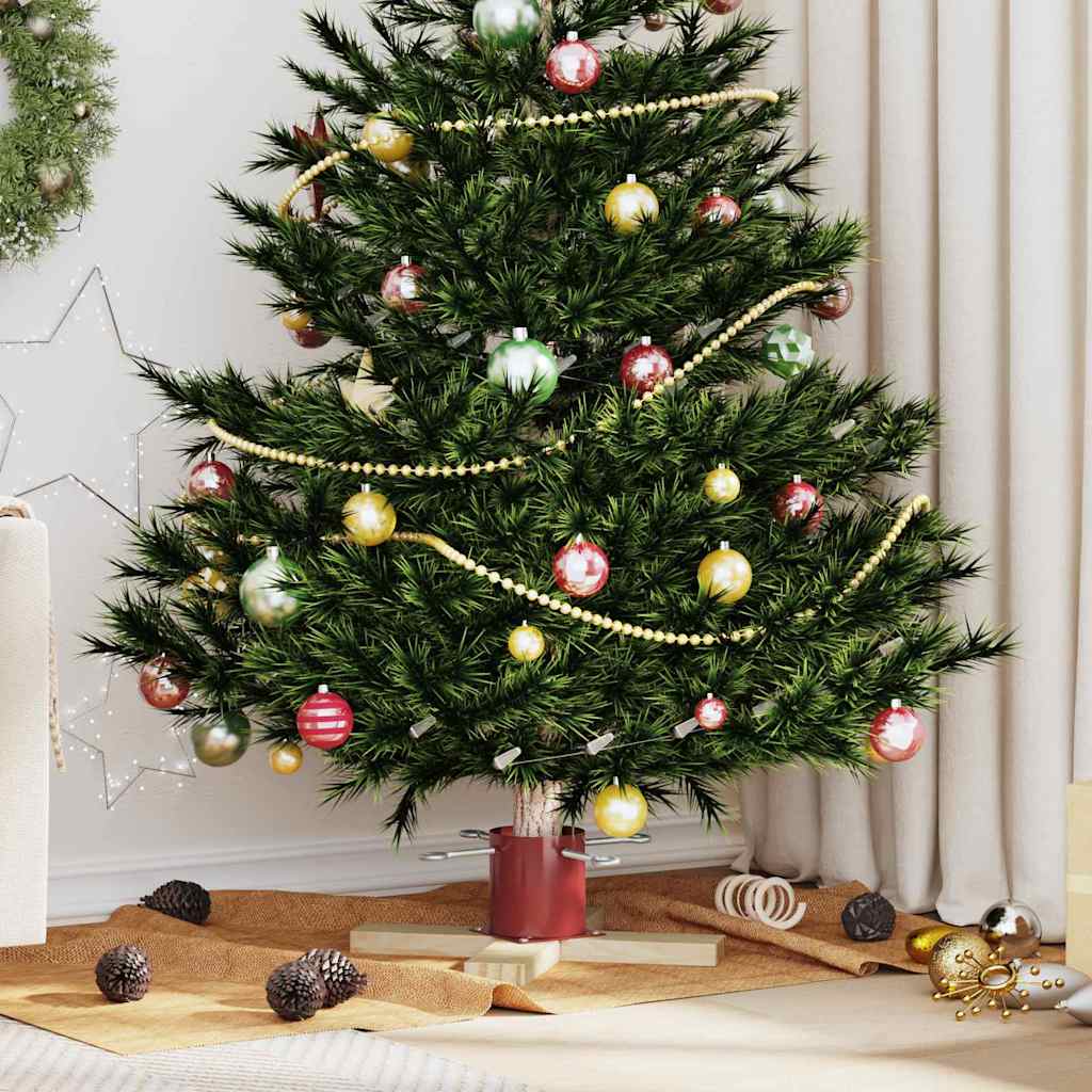 Pied de Sapin de Noël 1.73 Rouge 50 x 50 x 16 cm Pin massif