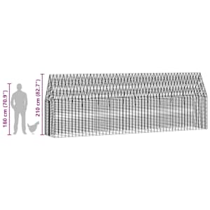 Klec na kuřata 2 pcs Stříbrná 600 x 100 x 210 cm - obrázek 13