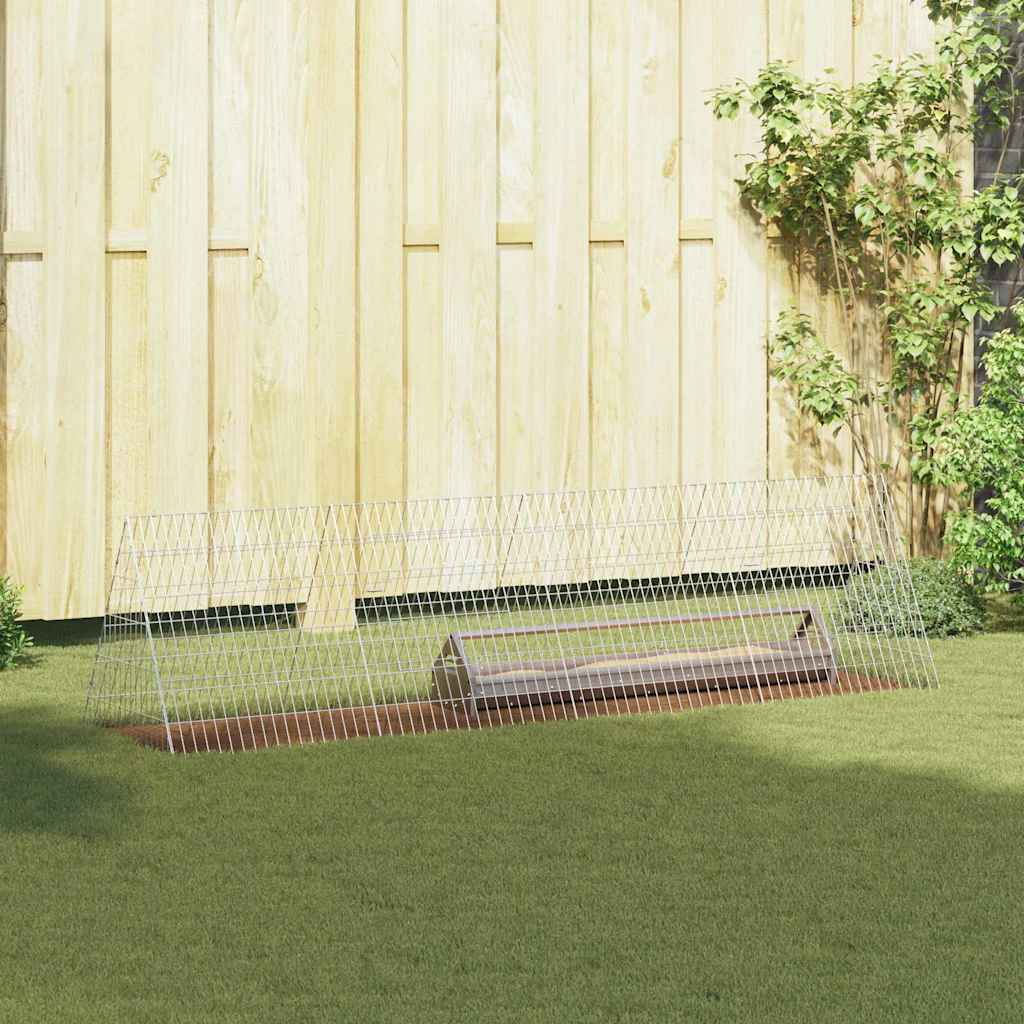 vidaXL Hühnerkäfig Silber 215 x 55 x 55 cm Verzinkter Stahl