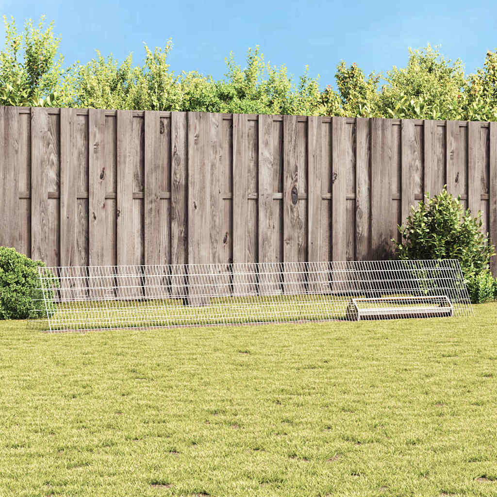 vidaXL Hühnerkäfig Silber 430 x 55 x 55 cm Verzinkter Stahl