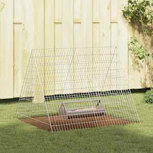 Kletka za piščance srebrna 110 x 100 x 85 cm Cinkana jeklena