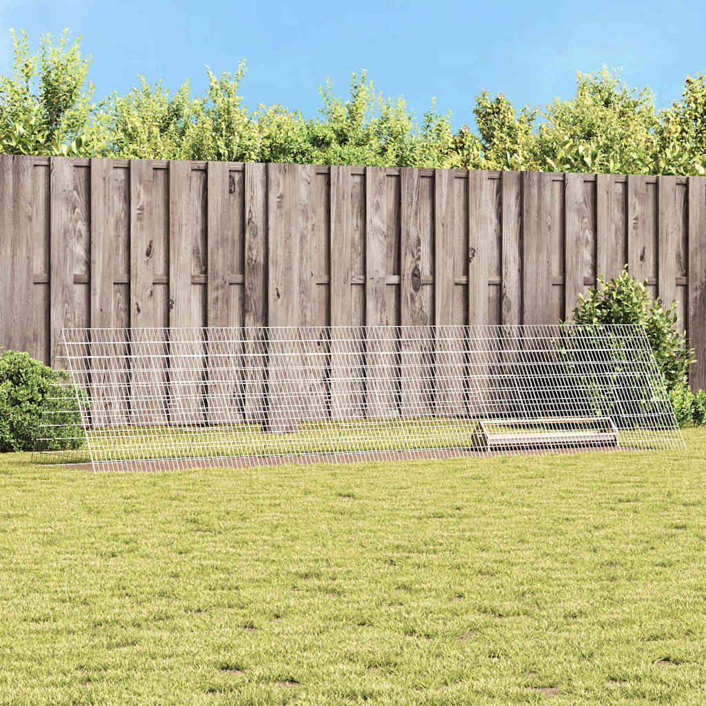 vidaXL Hühnerkäfig Silber 430 x 100 x 85 cm Verzinkter Stahl