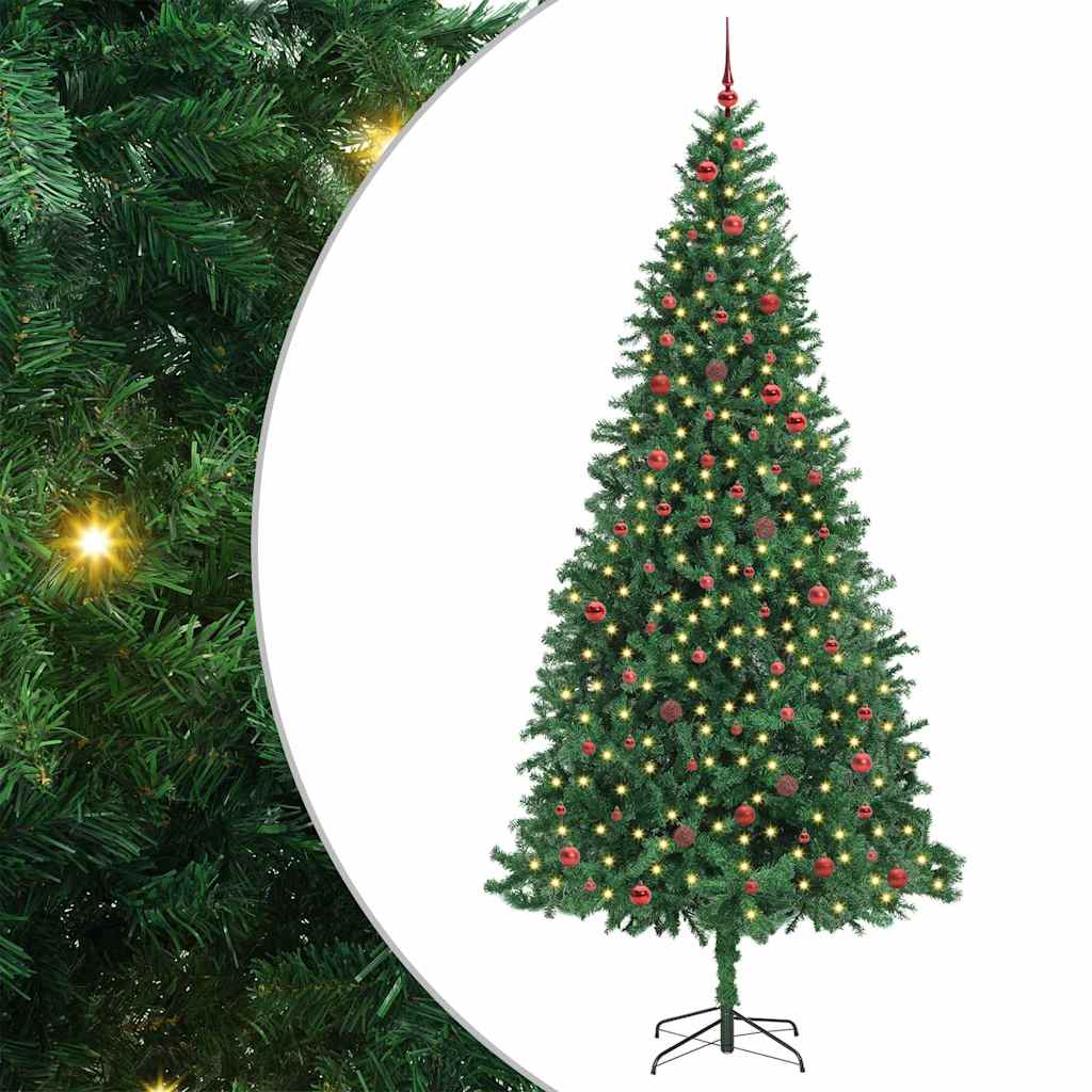 vidaXL Brad de Crăciun artificial Verde 300 cm PVC și Metal și Plastic