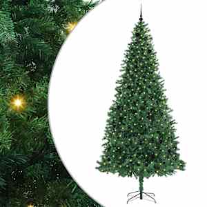 vidaXL Tehisj&otilde;ulupuu Roheline 300 cm PVC, metall ja plastik