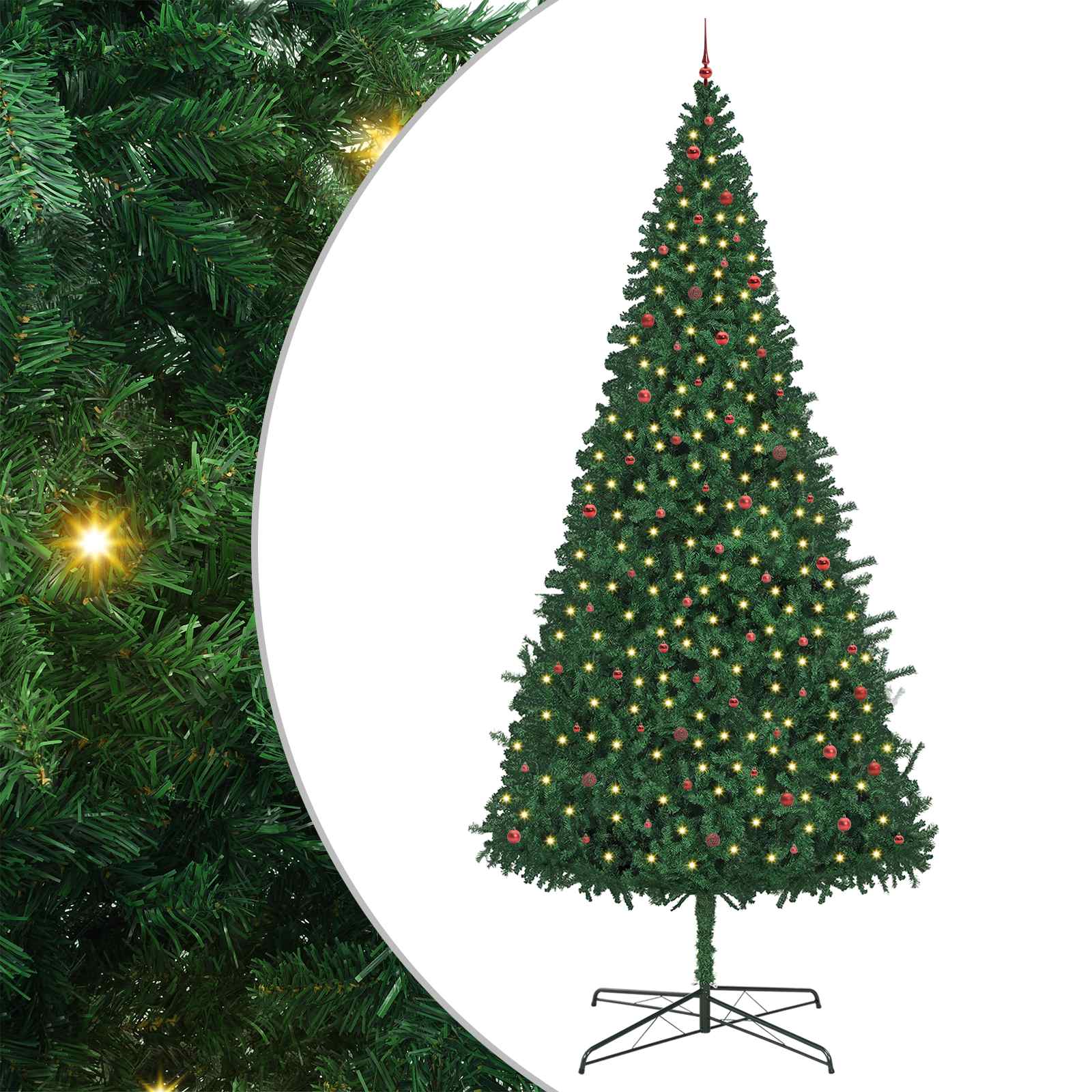 Božično drevo z dekorativnimi lučmi Zelena 400 cm PVC