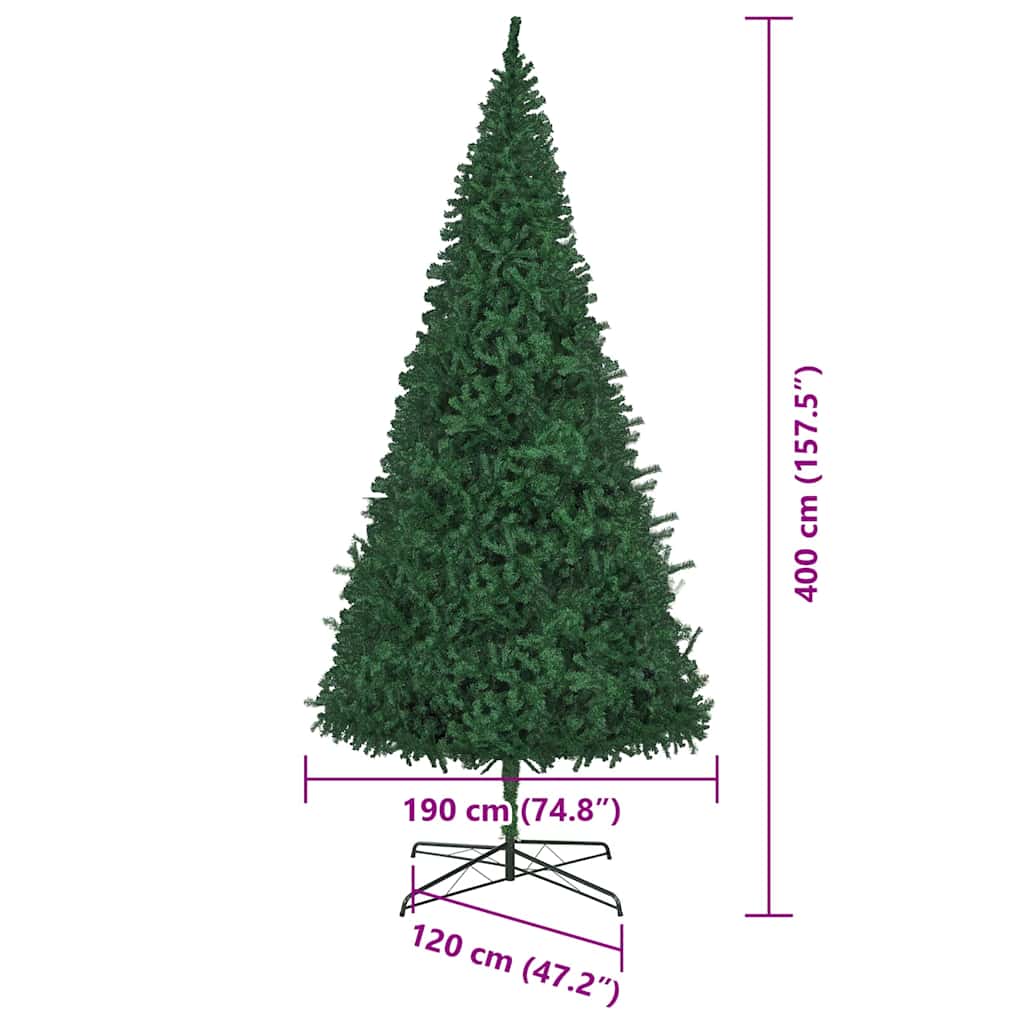 Julgran med dekorativa strängljus Grön 400 cm PVC bild 14