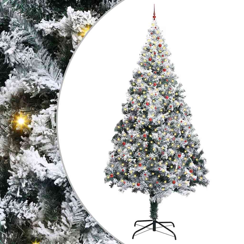 Arbre de Noël artificiel pré-éclairé avec ensemble de boules