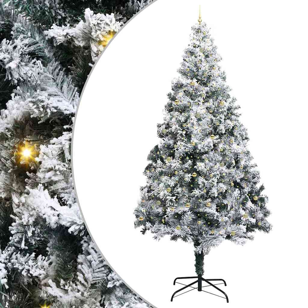 Thumbnail - vidaXL Künstlicher vorbeleuchteter Weihnachtsbaum mit Kugelset Grün