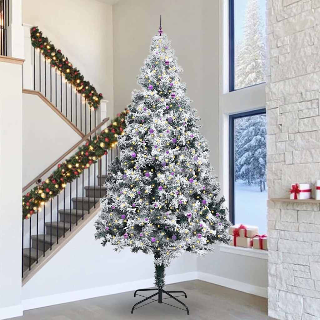 Arbre de Noël artificiel pré-éclairé avec ensemble de boules