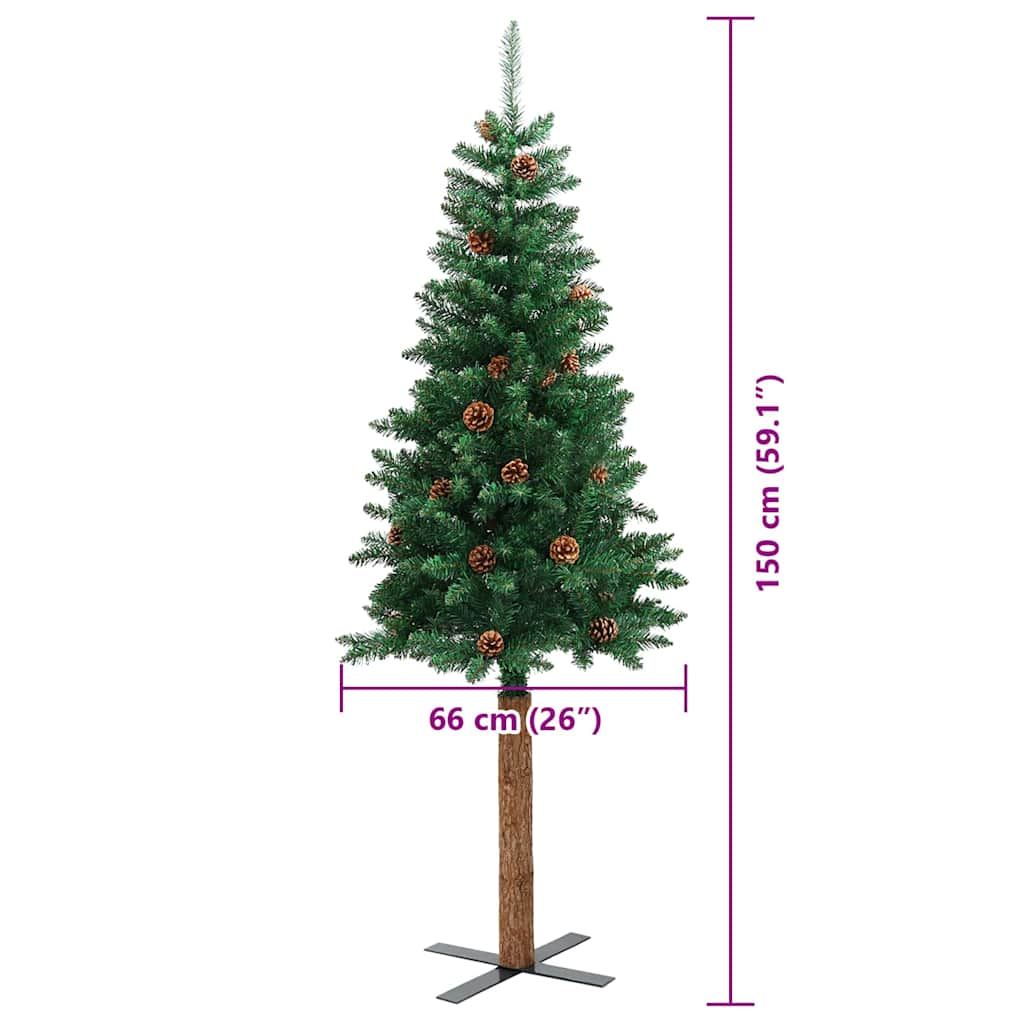 Úzký vánoční stromeček s 150 LED diodami Zelená 150 cm - obrázek 14
