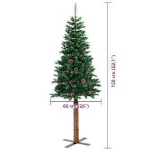 Úzký vánoční stromeček s 150 LED diodami Zelená 150 cm - obrázek 15