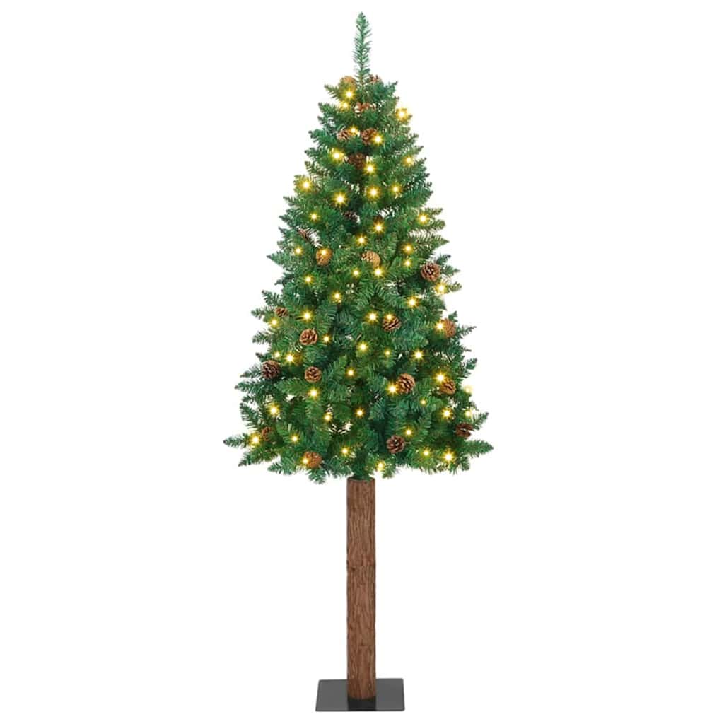 vidaXL Brad de Crăciun subțire Verde 72 x 72 x 180 cm PVC