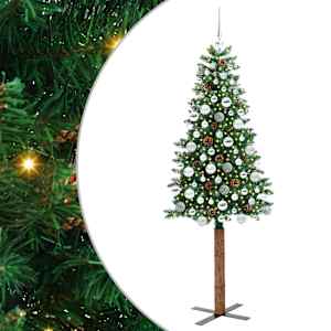 Úzký vánoční stromeček s 300 LED diodami Zelená 180 cm - obrázek 2
