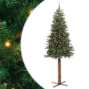 Úzký vánoční stromeček s 300 LED diodami Zelená 210 cm - obrázek 1