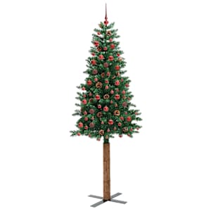 Úzký vánoční stromeček s 300 LED diodami Zelená 210 cm - obrázek 3