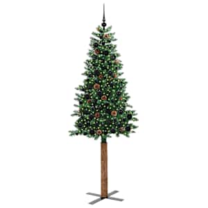 Úzký vánoční stromeček s 300 LED diodami Zelená 210 cm - obrázek 3