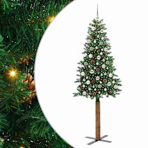 Úzký vánoční stromeček s 300 LED diodami Zelená 210 cm - obrázek 2