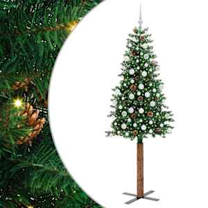 Úzký vánoční stromeček s 300 LED diodami Zelená 210 cm - obrázek 2