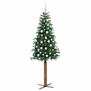 Úzký vánoční stromeček s 300 LED diodami Zelená 210 cm - obrázek 4