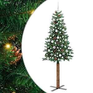 Úzký vánoční stromeček s 300 LED diodami Zelená 210 cm - obrázek 2