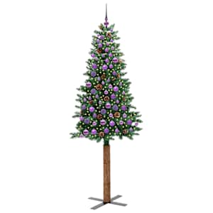 Úzký vánoční stromeček s 300 LED diodami Zelená 210 cm - obrázek 3