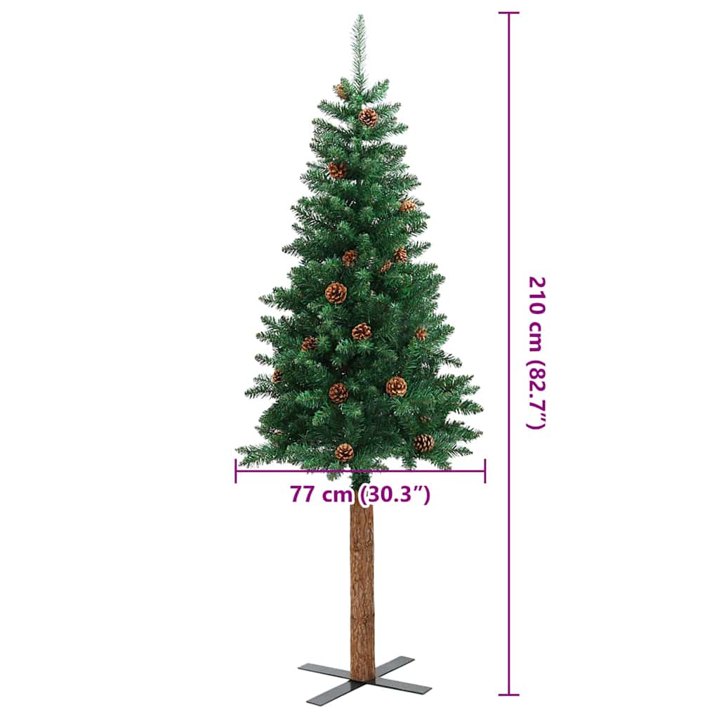 Úzký vánoční stromeček s 300 LED diodami Zelená 210 cm - obrázek 14