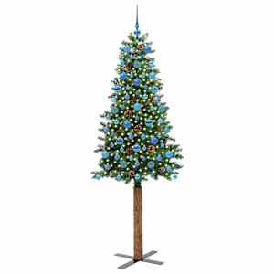 Úzký vánoční stromeček s 300 LED diodami Zelená 210 cm - obrázek 3