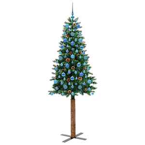 Úzký vánoční stromeček s 300 LED diodami Zelená 210 cm - obrázek 4